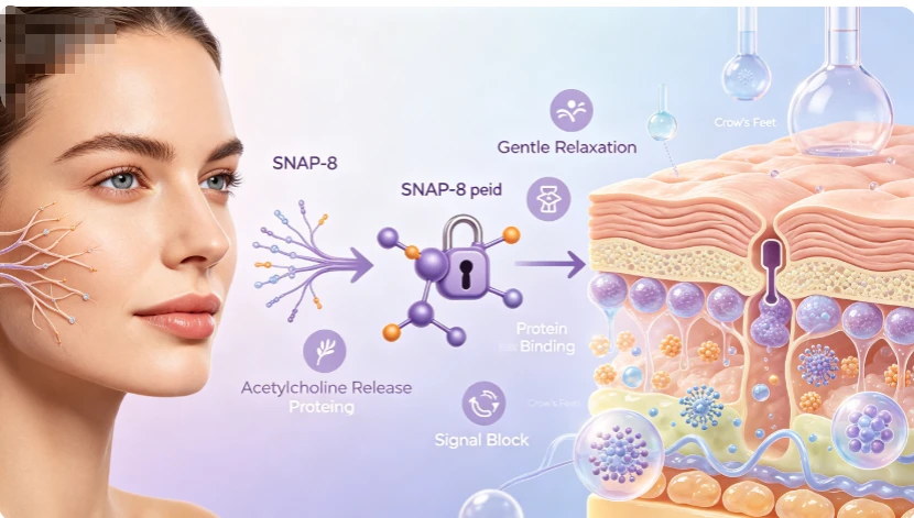 The mechanism of action of Acetyl octapeptide-1 The mechanism of action of Acetyl octapeptide-1